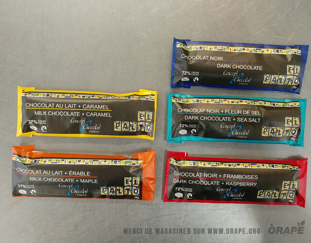 Barres de chocolat individuel
