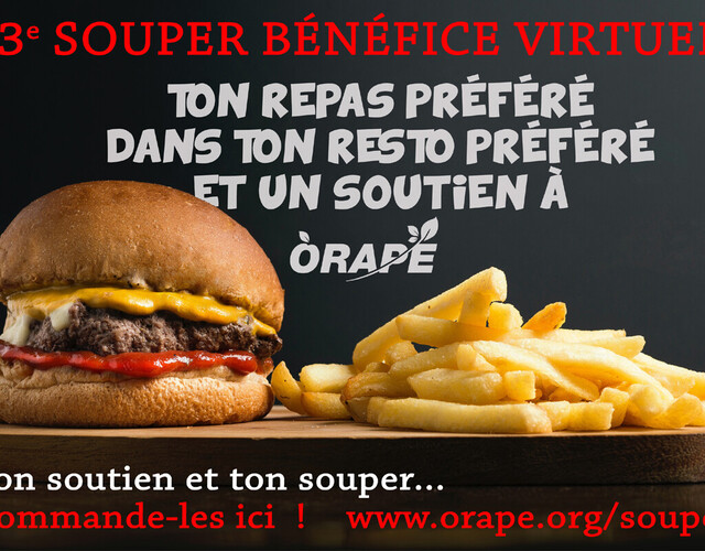 Un troisième souper bénéfice virtuel pour ORAPÉ